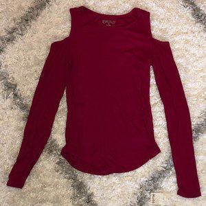 Mudd Long Sleeve Cold Shoulder Top